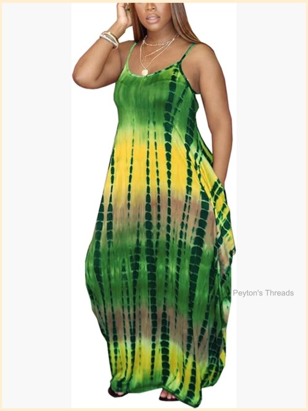 Women's Plus Size Sleeveless Maxi Dress with Pockets